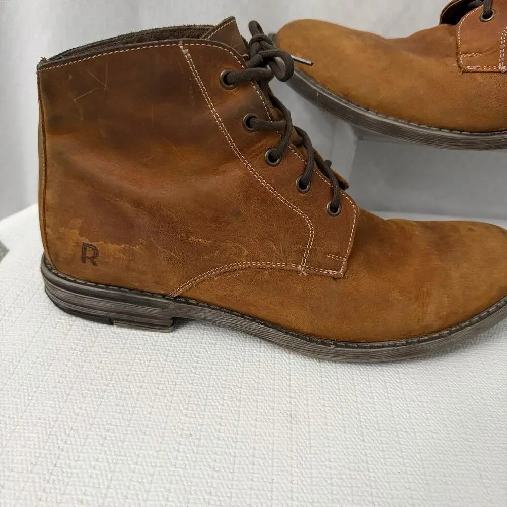 Roan Bed Stu Boots Mens Size 13 Brown Leather Distressed Lace Up Ankle